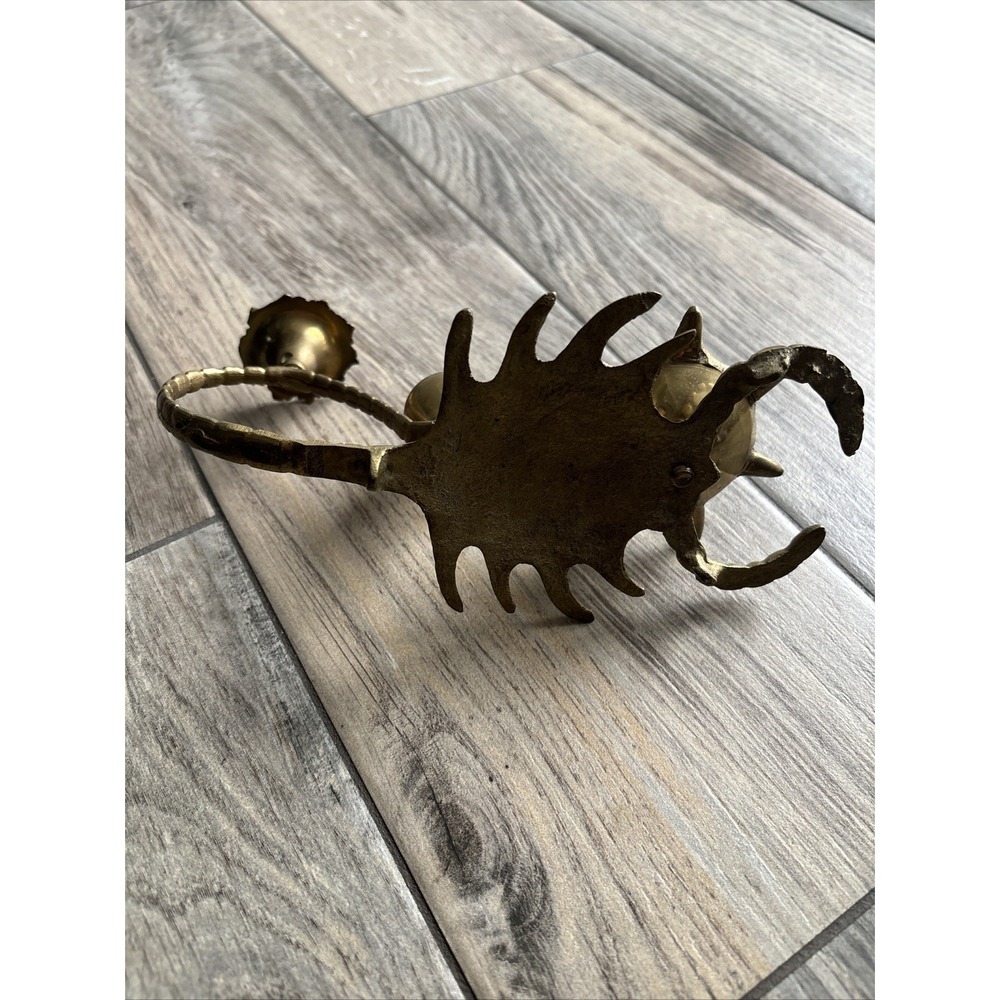 Vintage Brass Scorpion Candelabra & Incense Burner -Mid Century Indian Metalware - Picture 2 of 4